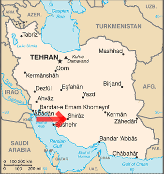 map of iran and neighboring countries. map of iran and surrounding